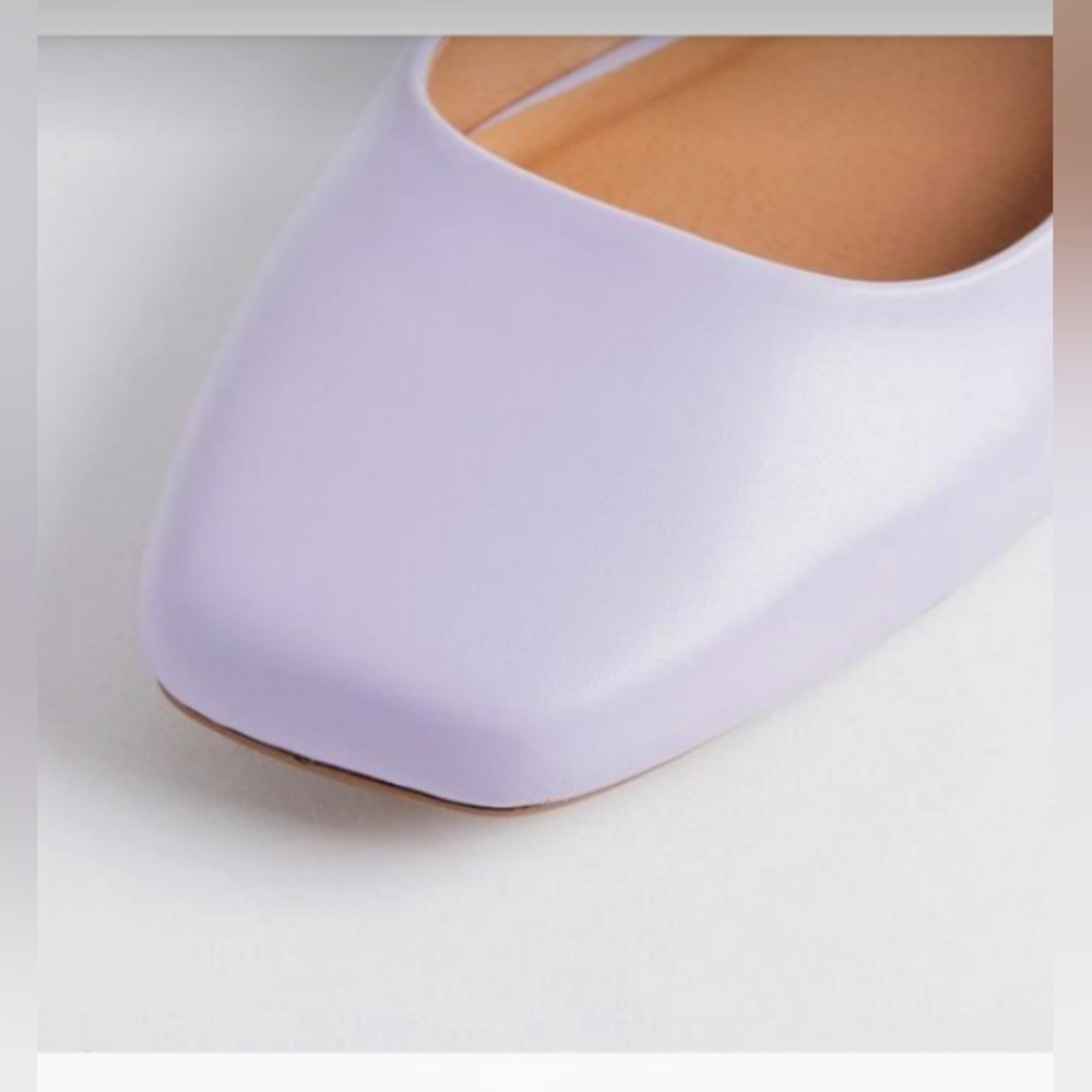 NWT Size 8W SQUARED TOE SLINGBACK FLATS - Picture 3 of 7